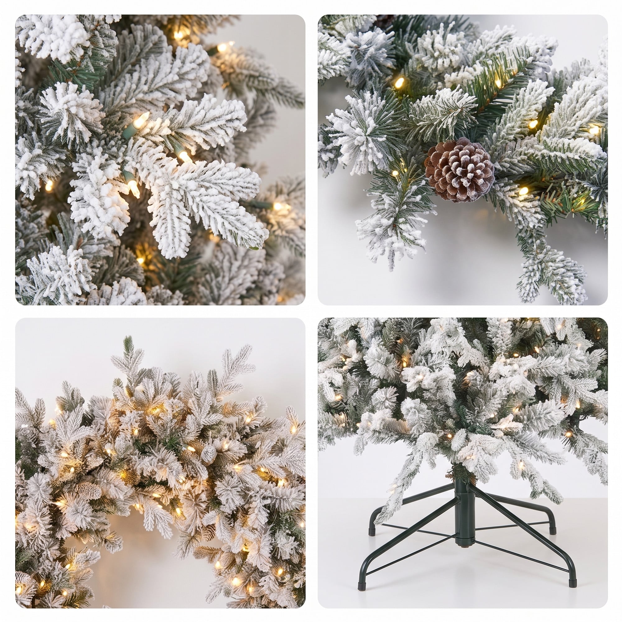 Pre Lit Christmas Tree Flocked