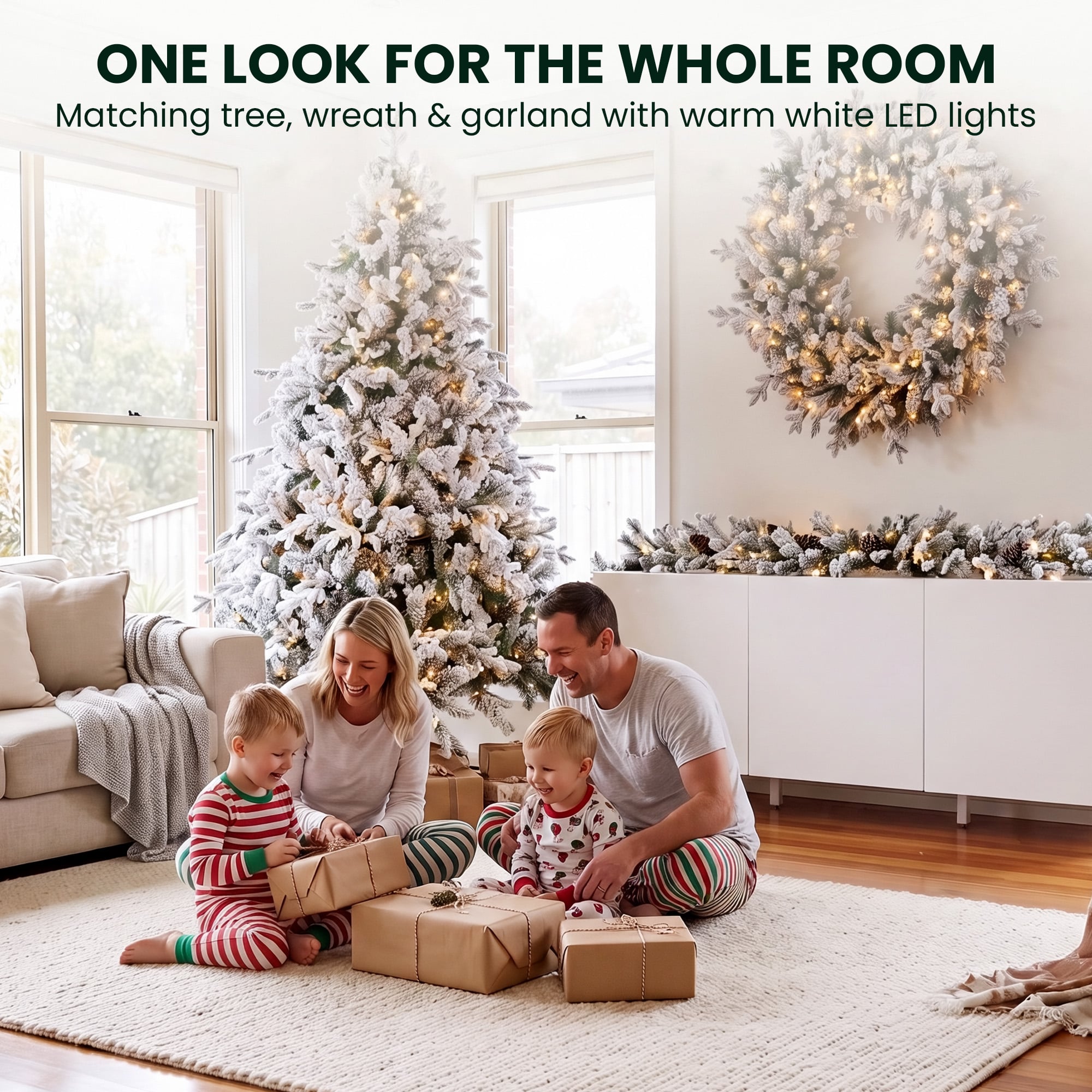 Pre Lit Christmas Tree Flocked