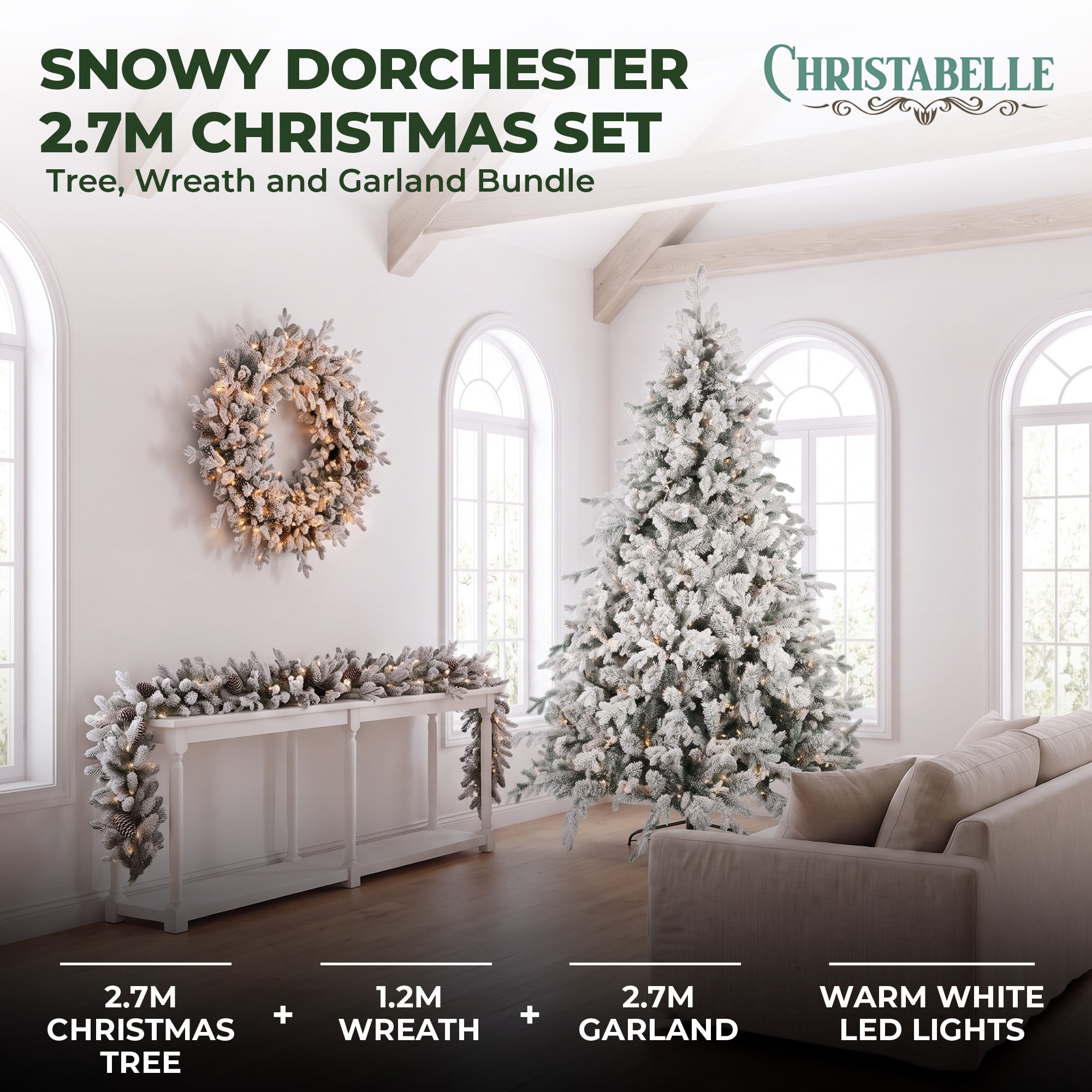 Pre Lit Christmas Tree 9ft Natural