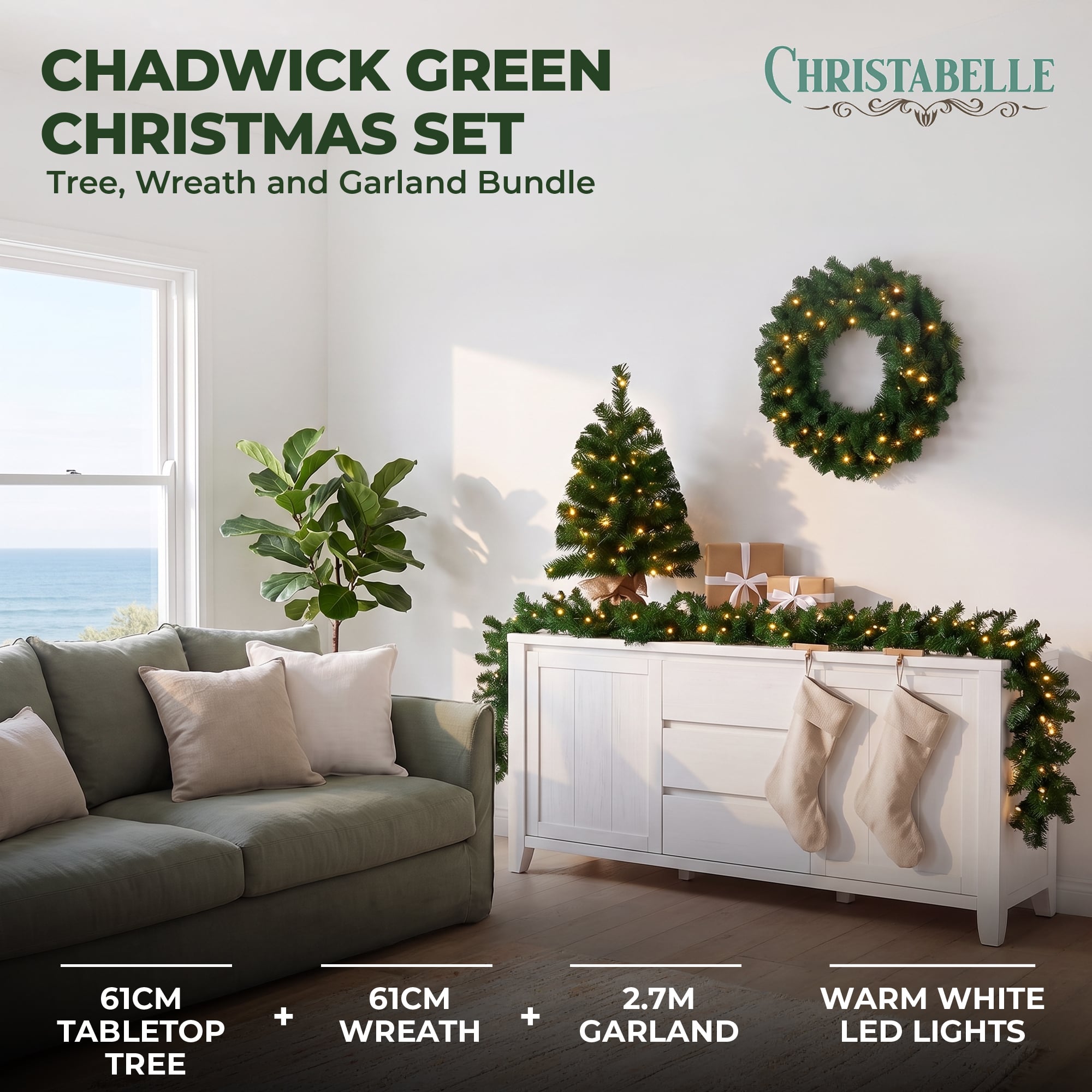 Green Christmas Set Steel