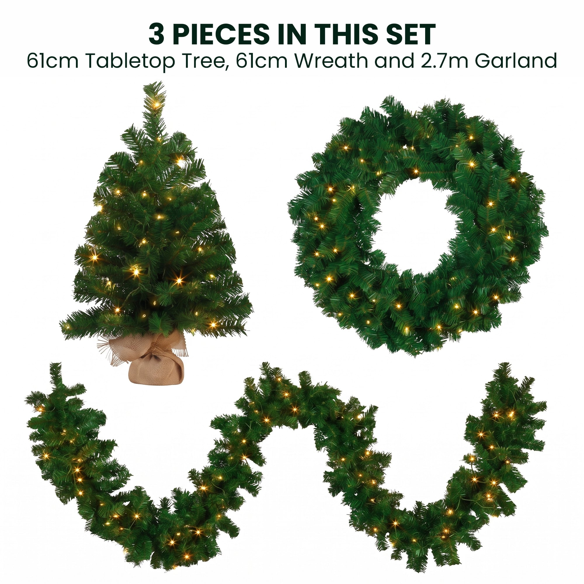 Green Christmas Set Steel