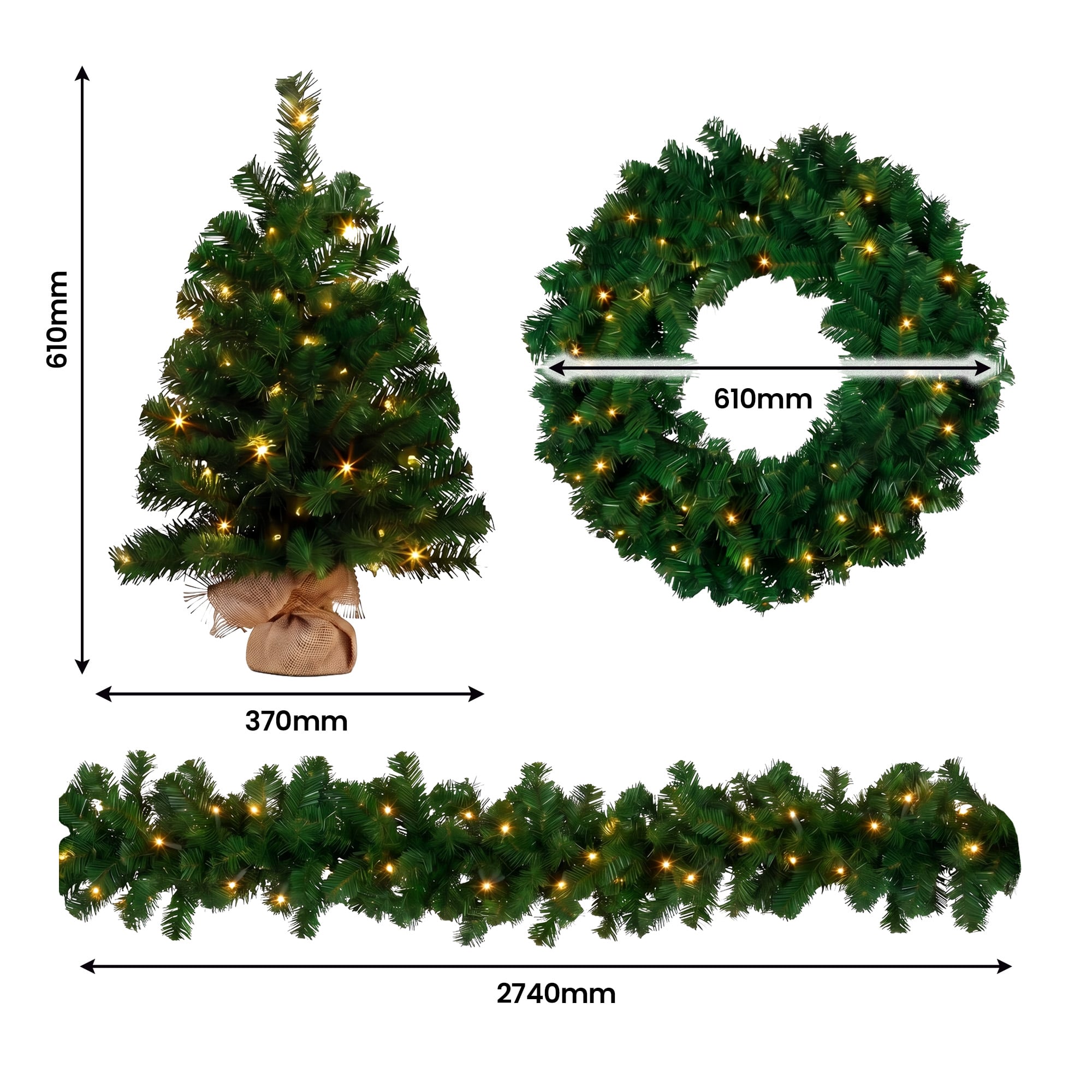 Green Christmas Set Steel