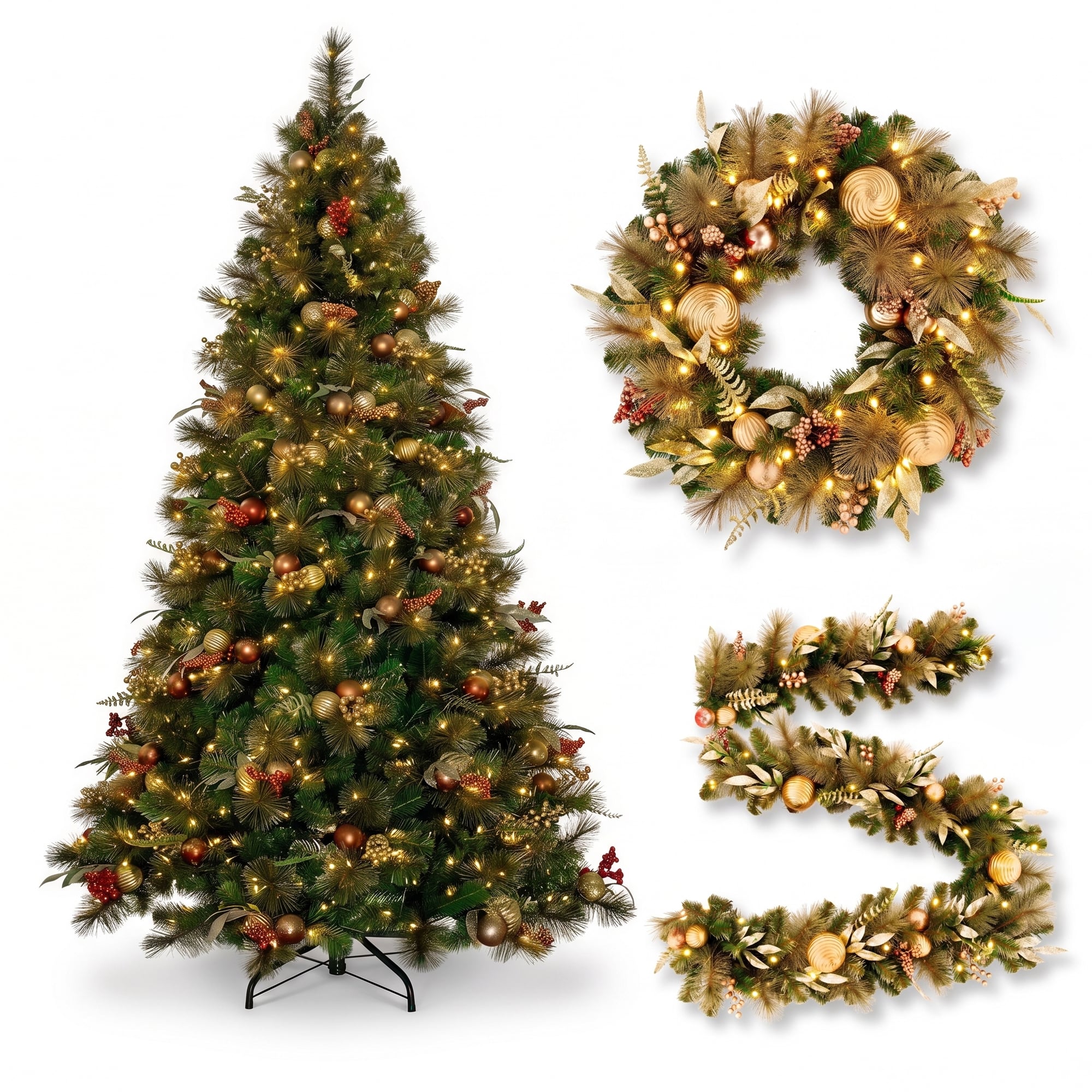 Deluxe Pre Lit Tree Set
