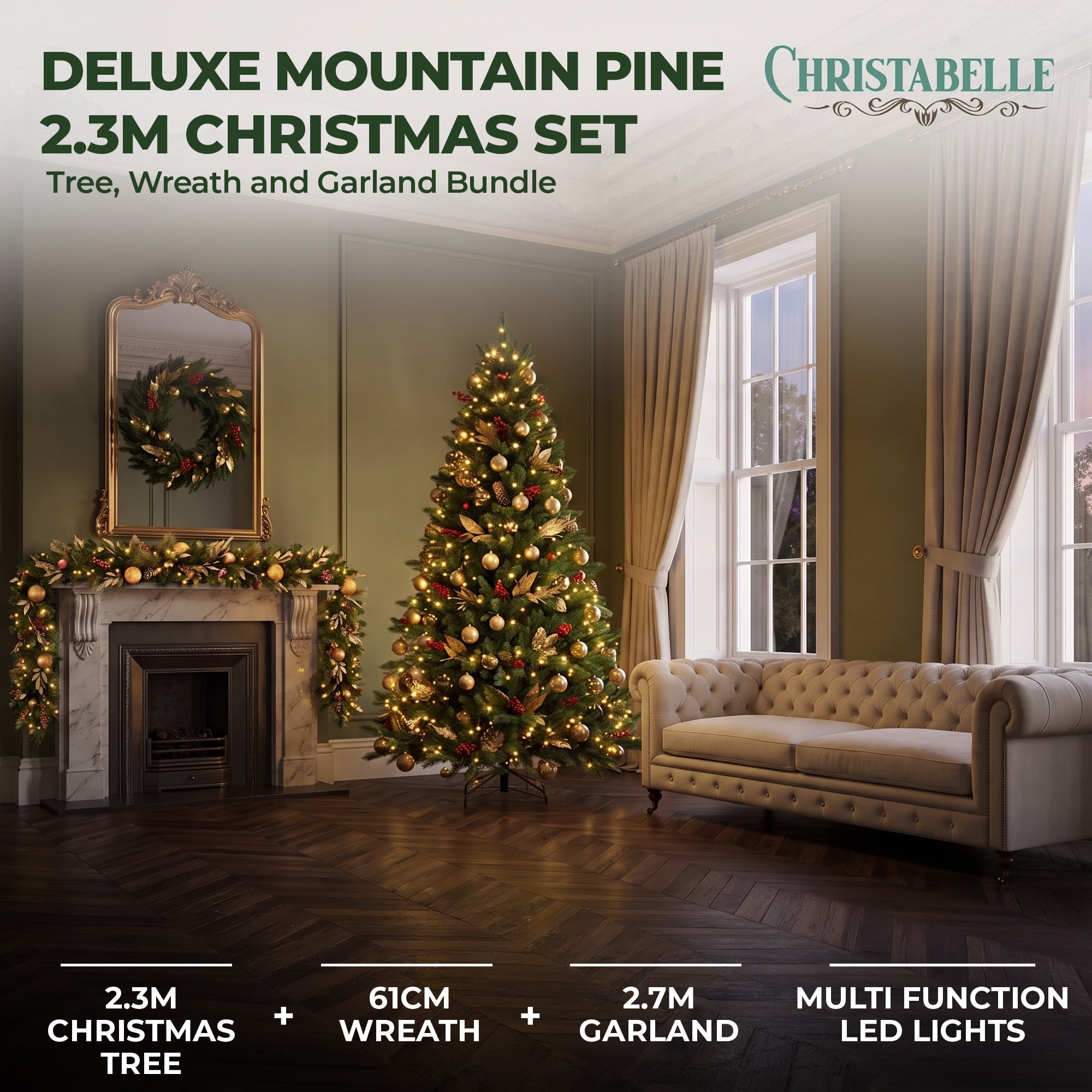 Deluxe Pre Lit Tree Set