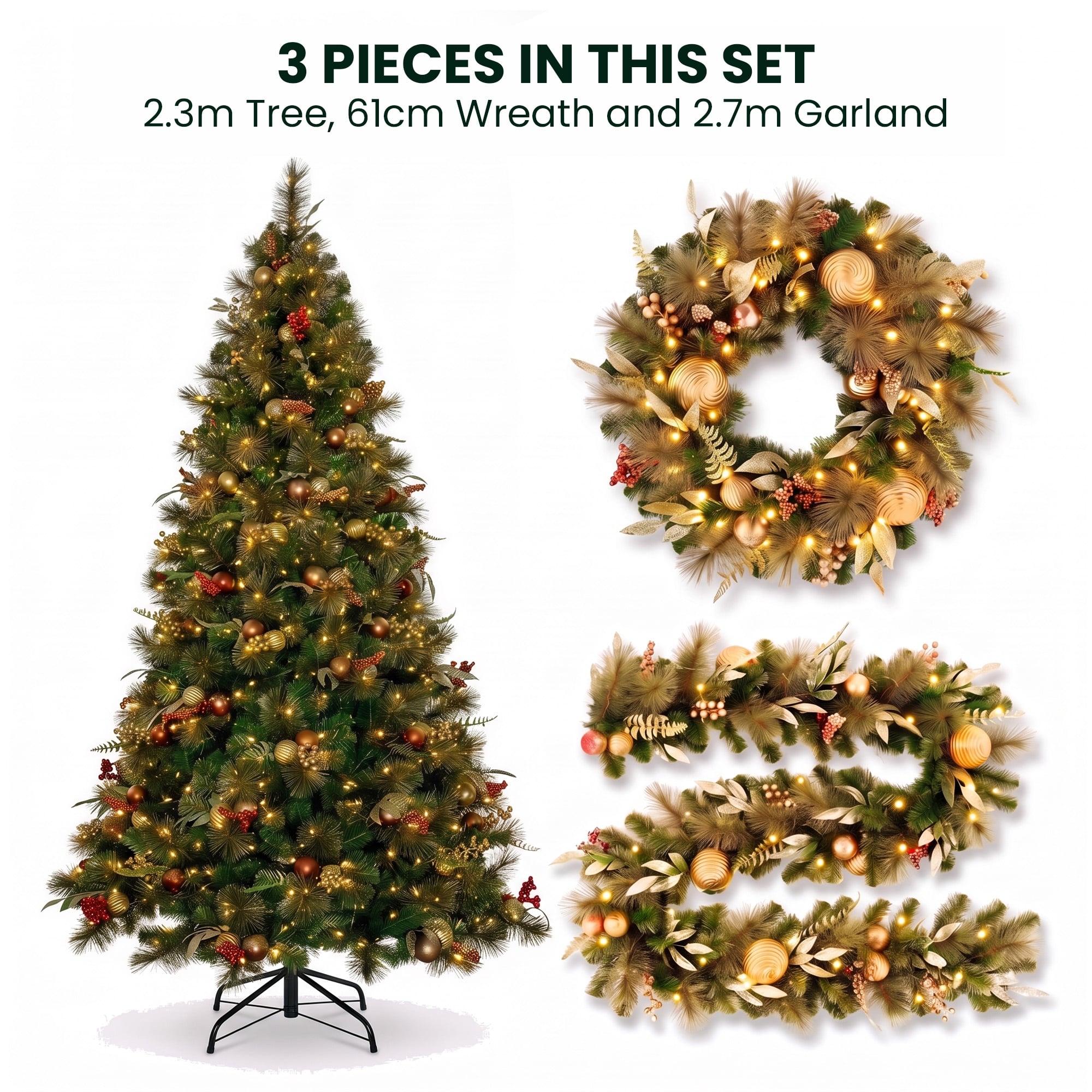 Deluxe Pre Lit Tree Set