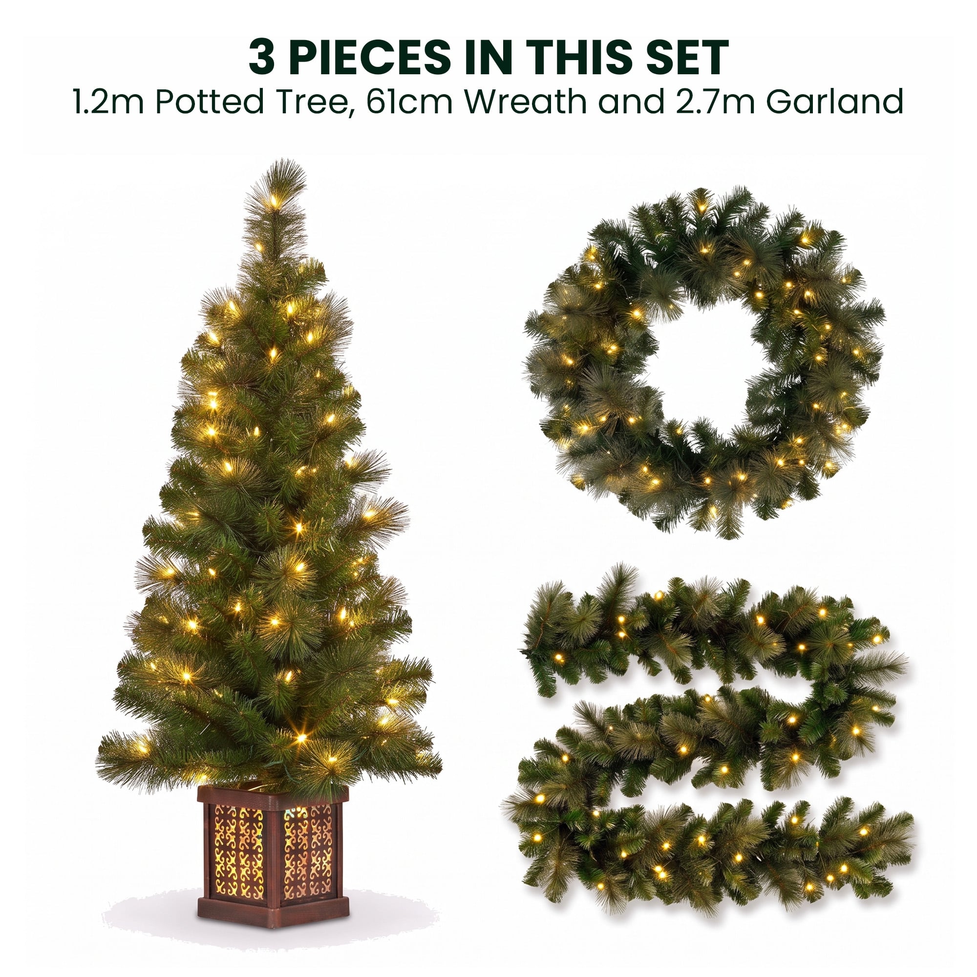 Gold Christmas Tree Set