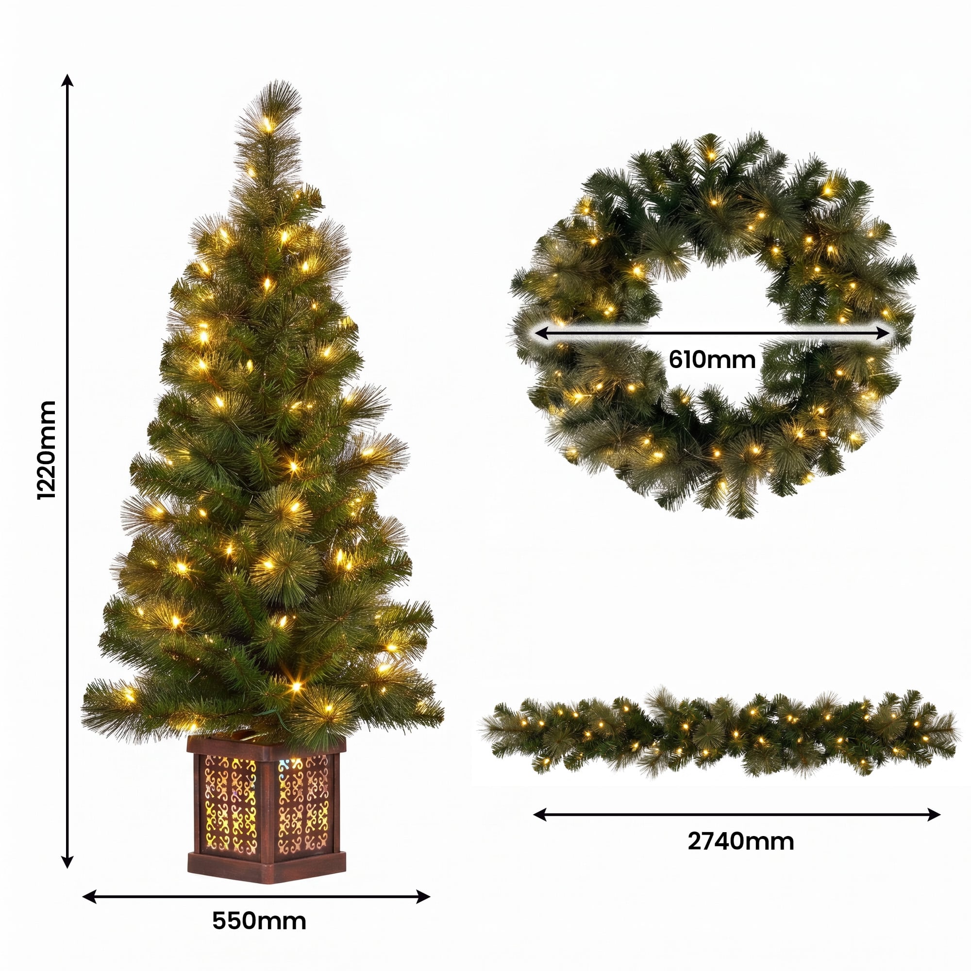 Gold Christmas Tree Set