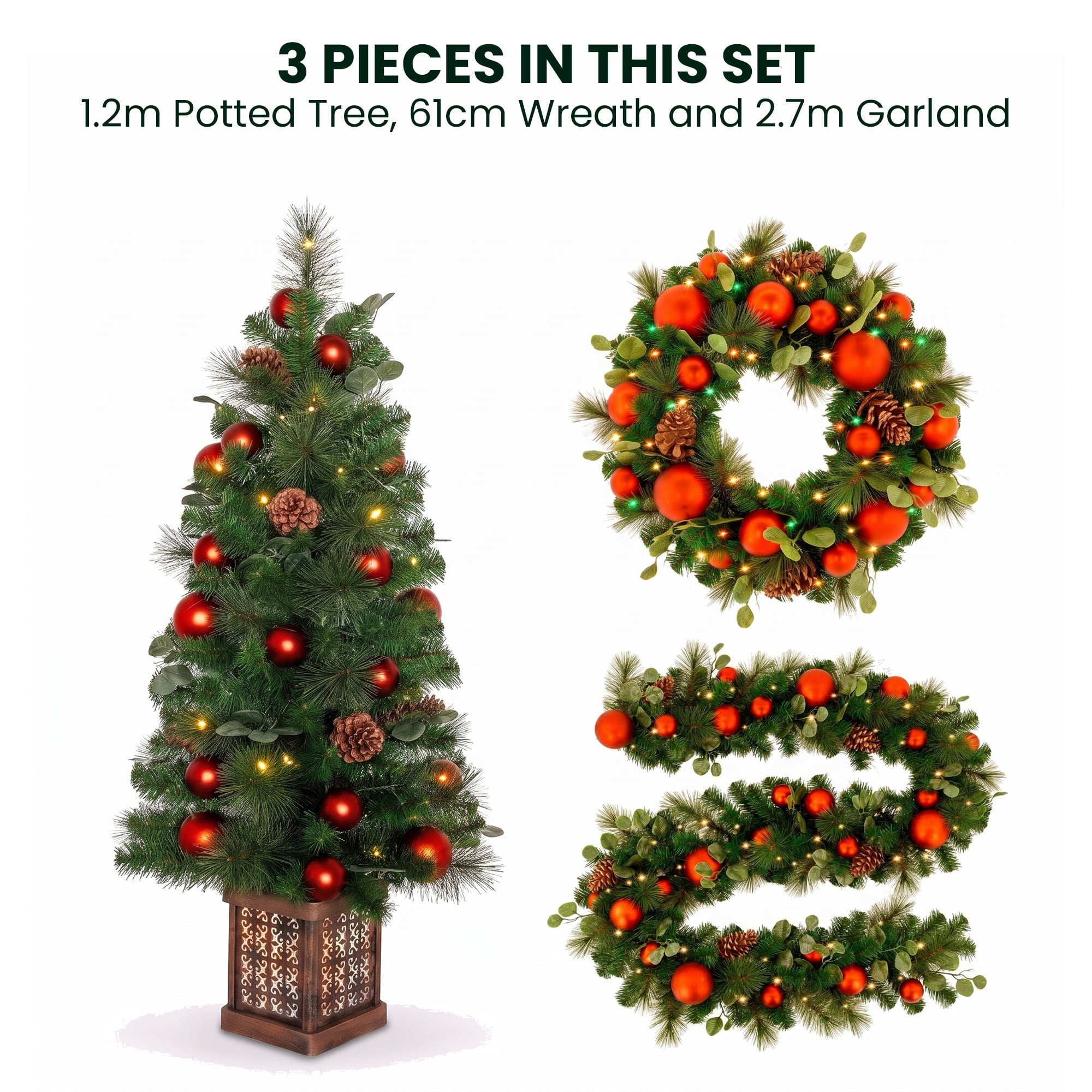 Christmas Tree Set 1.2m Potted