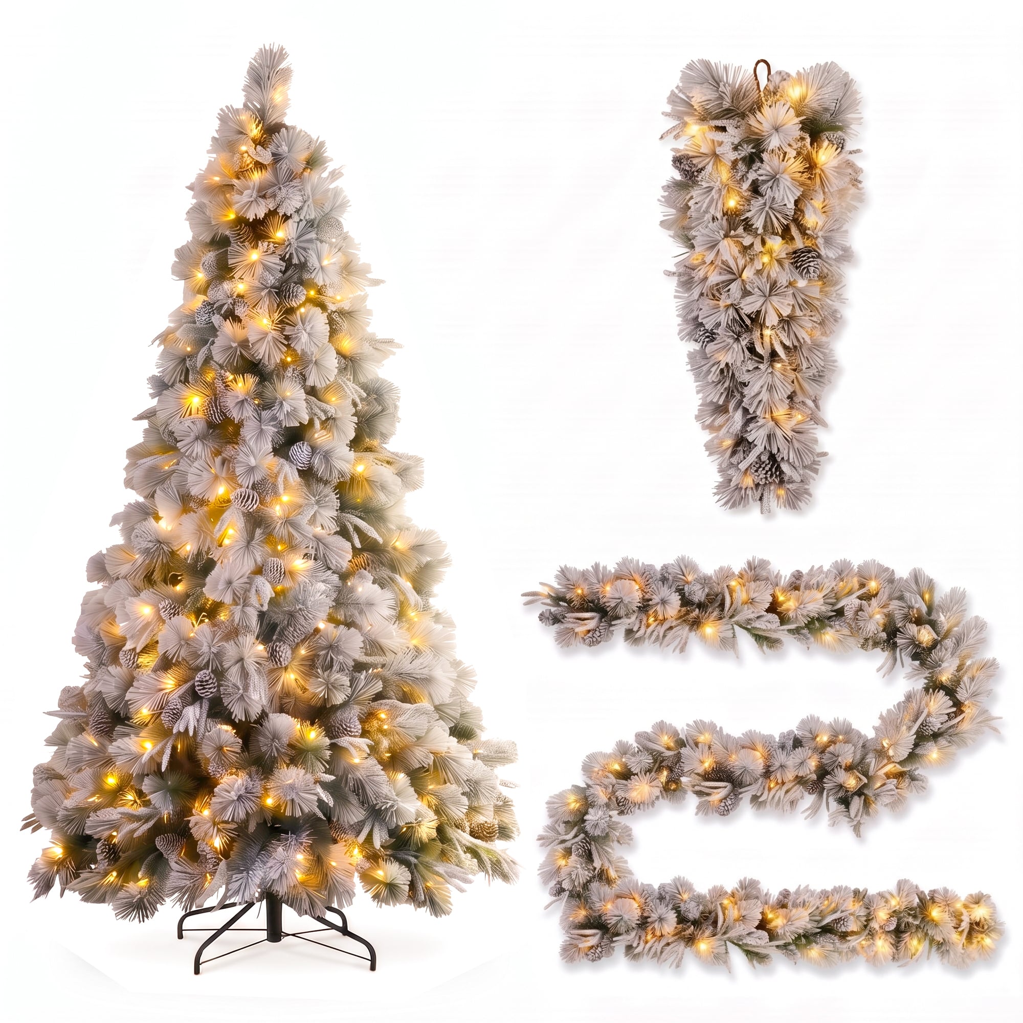 Alpine Snow Christmas Set White single