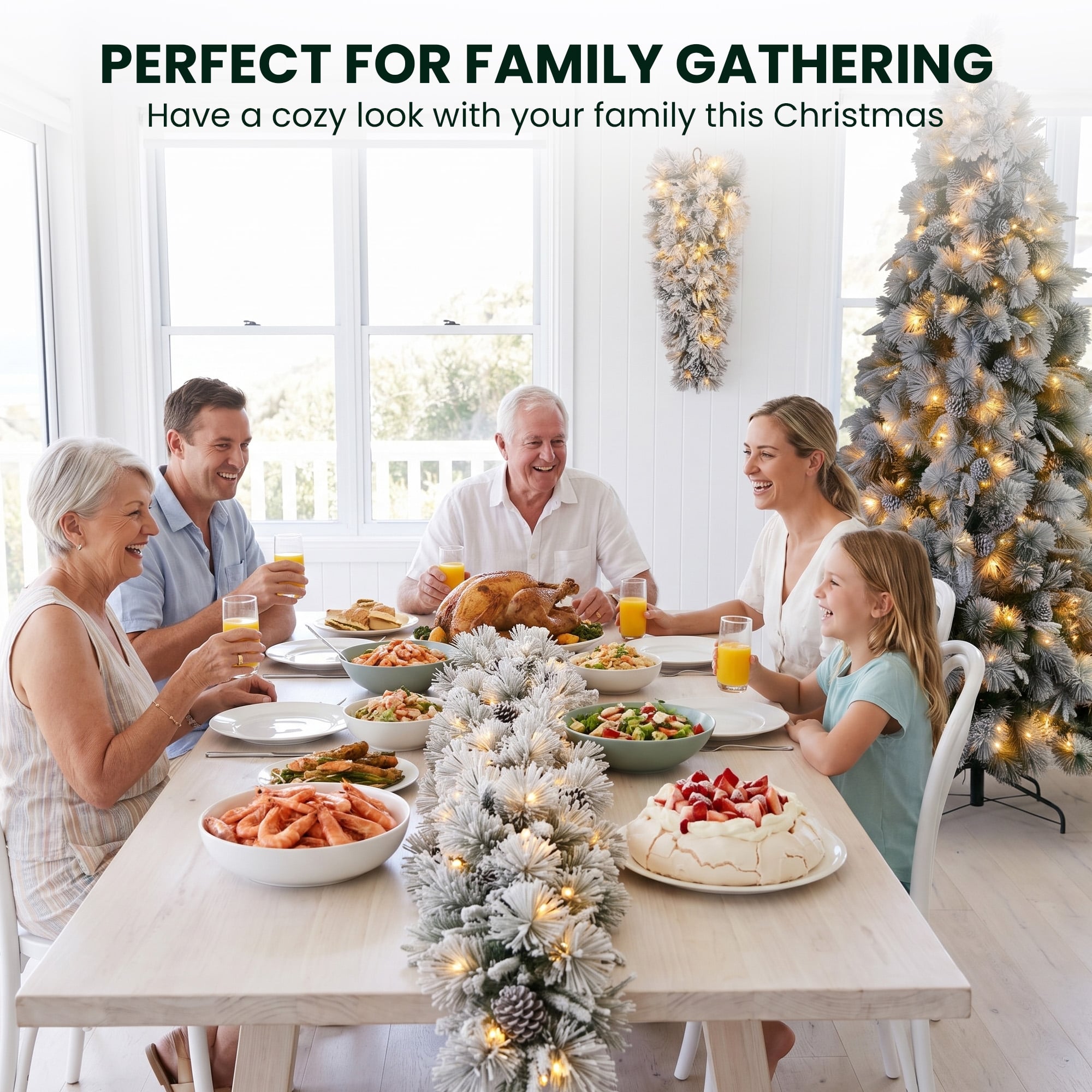 Alpine Snow Christmas Set White single