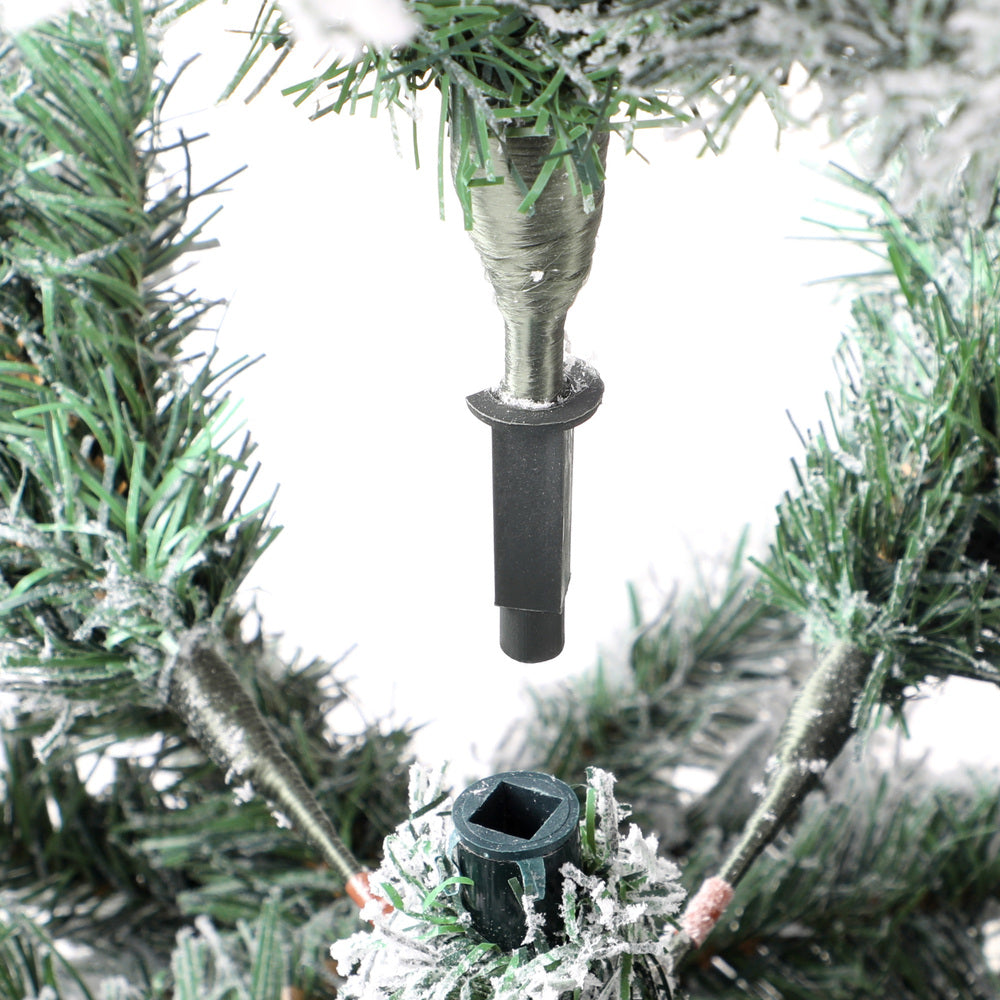Christmas Tree Snow Flocked Xmas Decorations Green w/ LED lights