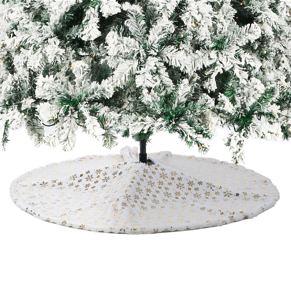 LED Christmas Tree 2.1M 7FT & 8FT Snow-Frosted Green with Tree Skirt Xmas Decor