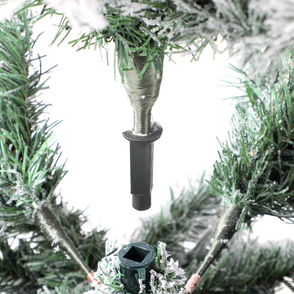 LED Christmas Tree 2.1M 7FT & 8FT Snow-Frosted Green with Tree Skirt Xmas Decor
