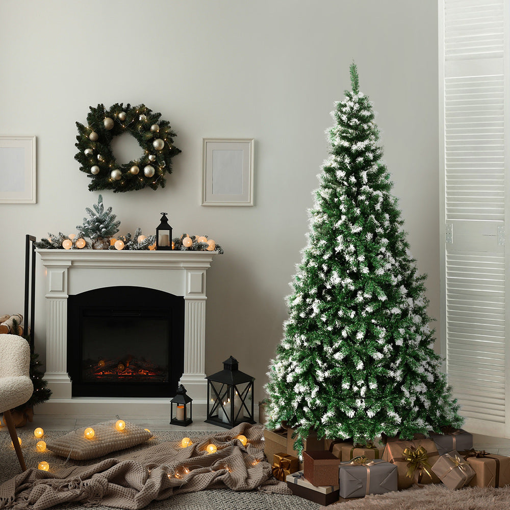 Christmas Tree Snow Flocked Xmas Decorations Home Decor Green