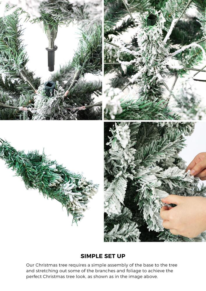 Christmas Tree Snow Flocked Xmas Decorations Home Decor Green