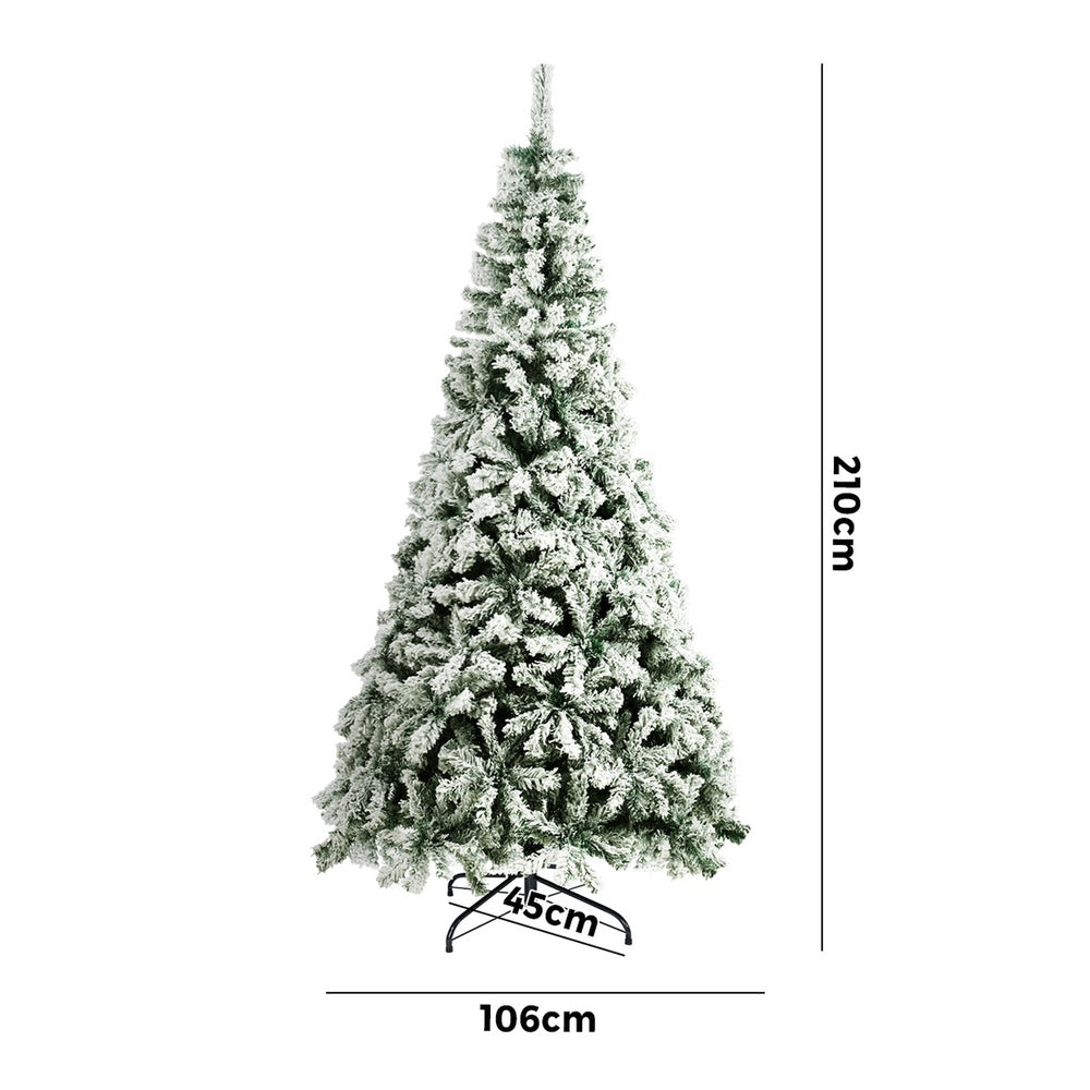 Christmas Tree Snow Flocked Xmas Decorations Home Decor Green