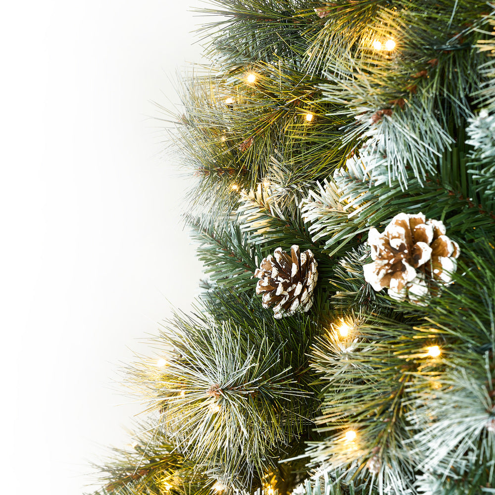 LED Christmas Tree 2.1M 7FT Pre-lit Light 8 Flash Modes Pine Cones