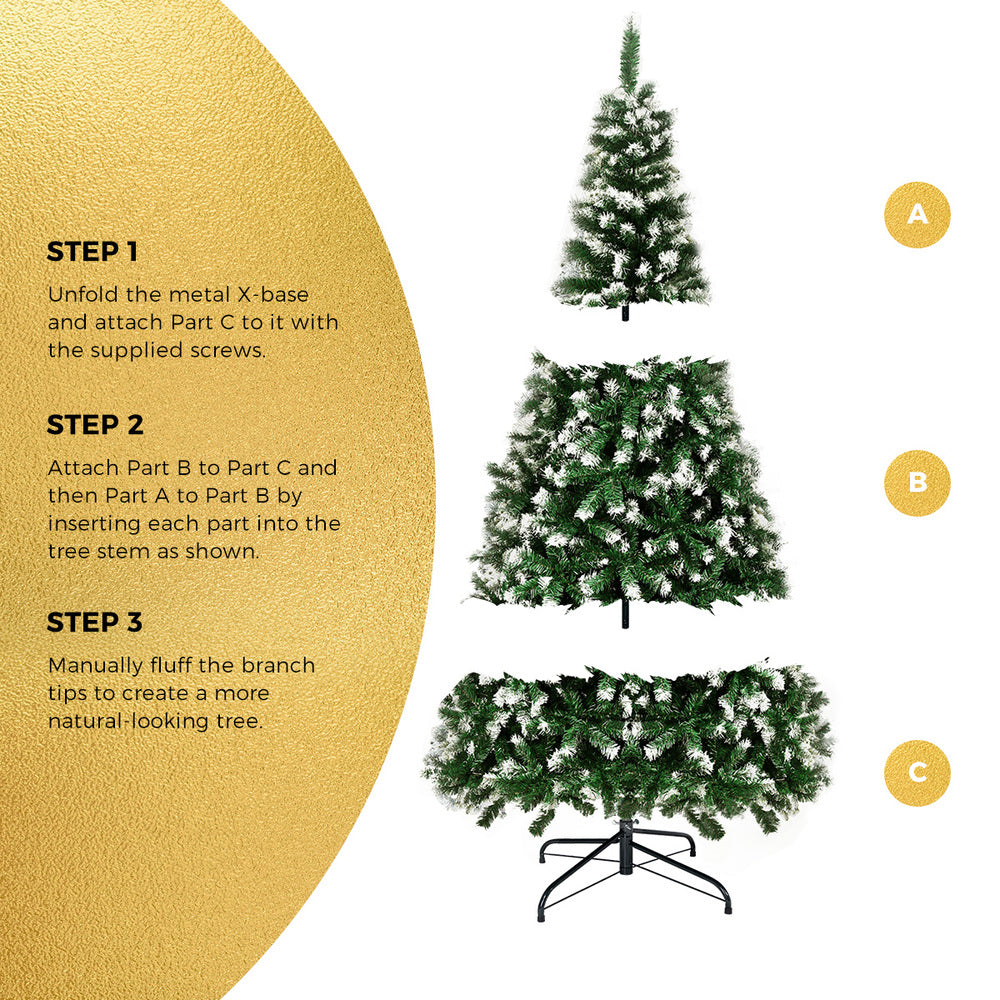 Christmas Tree Xmas Trees Snowy Decorations Green