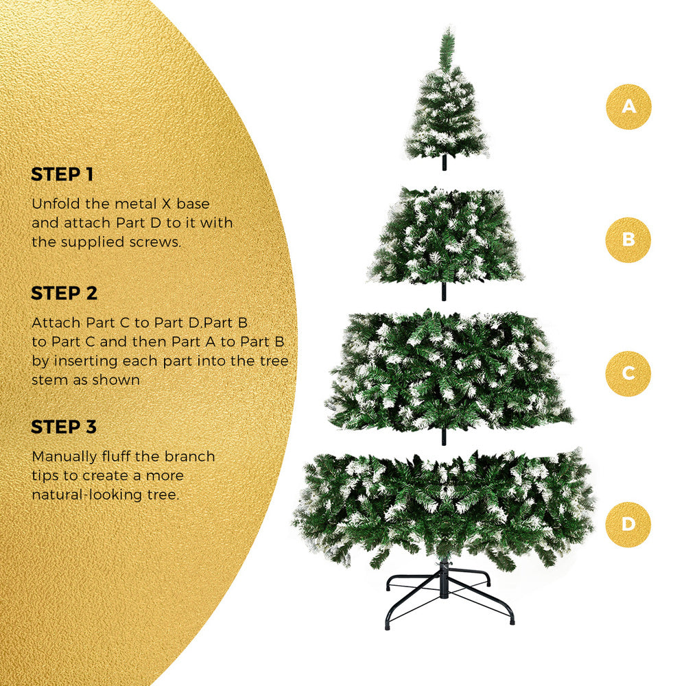 Christmas Tree Xmas Trees Snowy Decorations Green