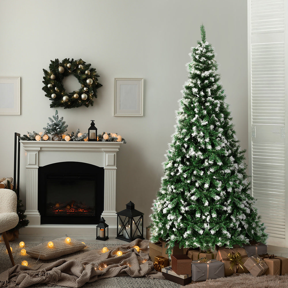 Christmas Tree Snowy Xmas Decorations Home Decor Green