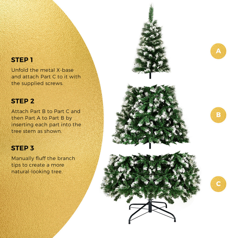 Christmas Tree Snowy Xmas Decorations Home Decor Green