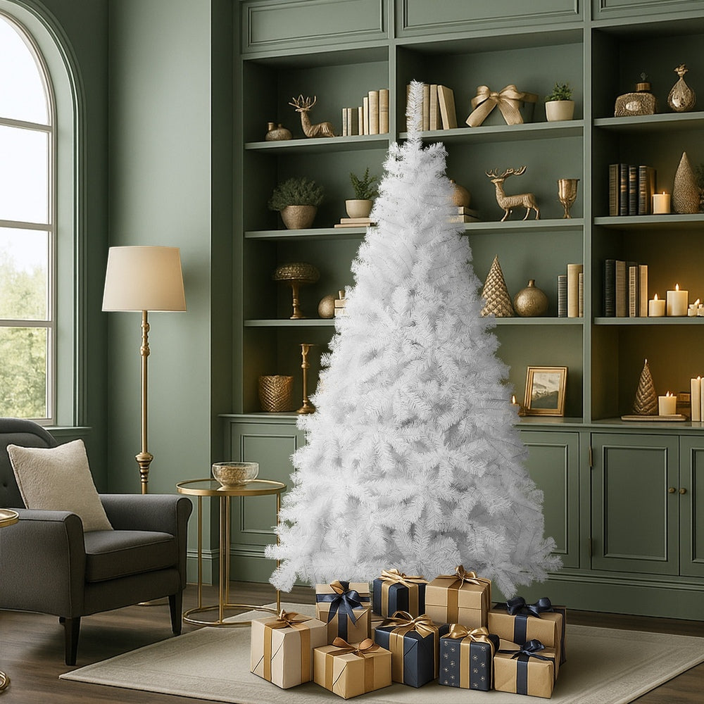 White Christmas Tree 1.8M 6FT 650 Tips Artificial Holiday Decoration