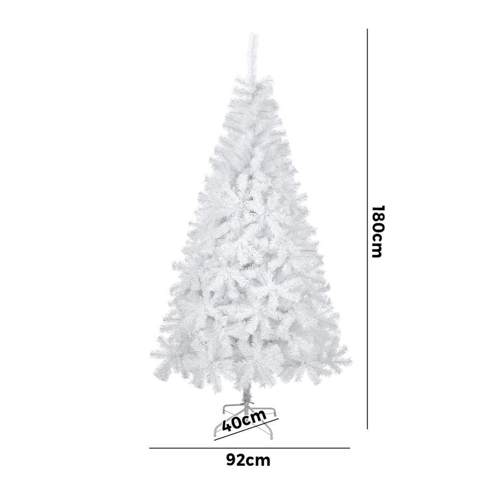 White Christmas Tree 1.8M 6FT 650 Tips Artificial Holiday Decoration