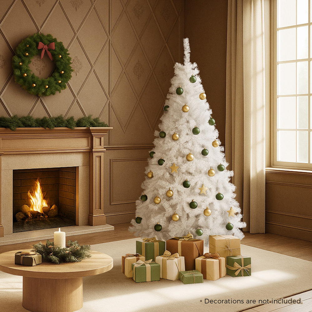 White Christmas Tree 1.8M 6FT 650 Tips Artificial Holiday Decoration