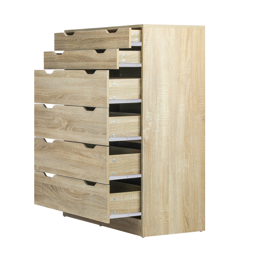 Stylish and Functional: Wooden 6-Drawer Chest of Drawers for Clothes Storage