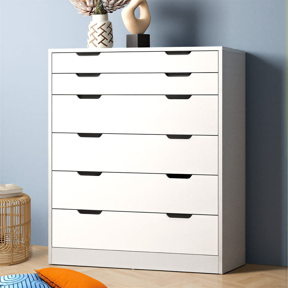 6 Chest of Drawers Tallboy Storage Cabinet Dresser Bedroom