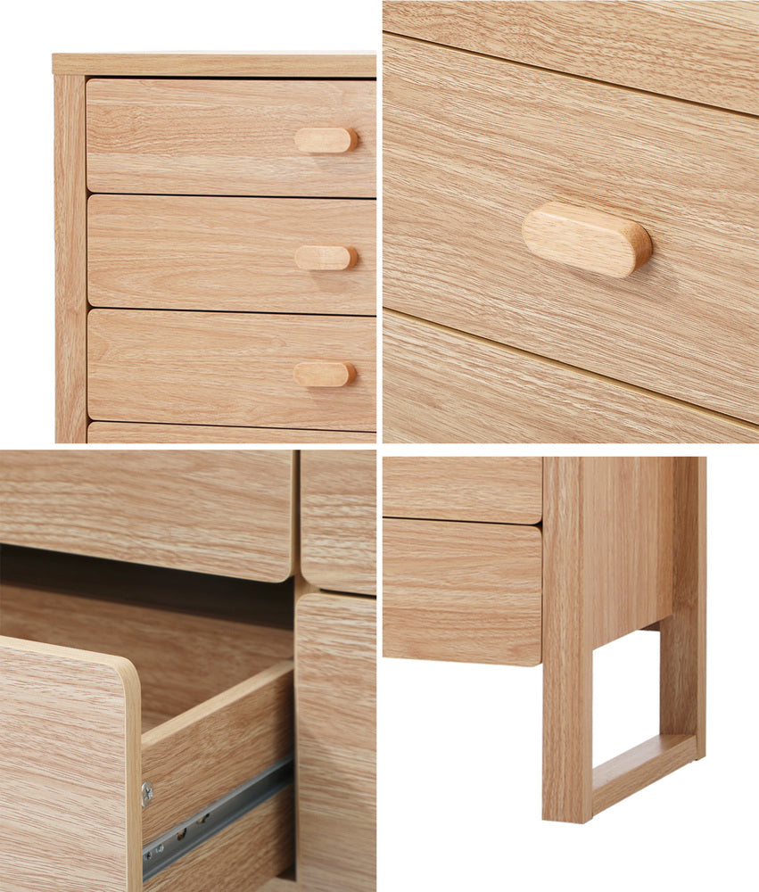 5 Drawer Tallboy Dresser Natural Wood Bedroom | Simpledeals