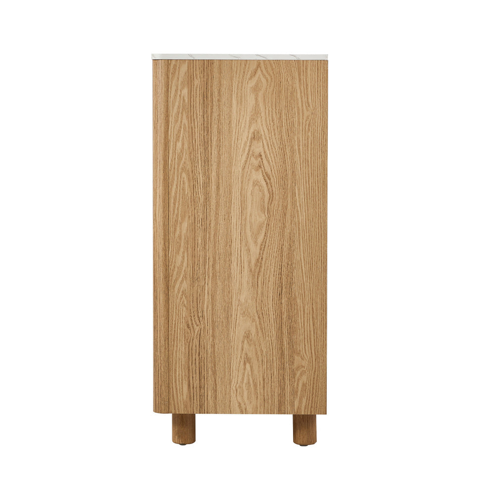 4 Chest of Drawers Dresser  Marble Top Natural