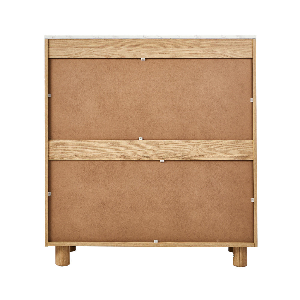 4 Chest of Drawers Dresser  Marble Top Natural