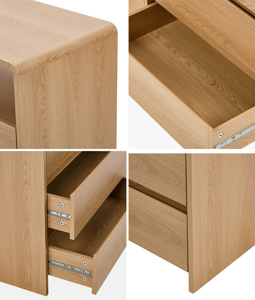 Natural 6 Drawer Chest 120x40x73cm