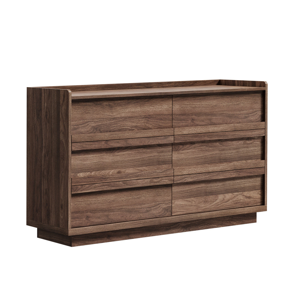 Chest Of Drawers Walnut Lowboy 120x39.5x73cm