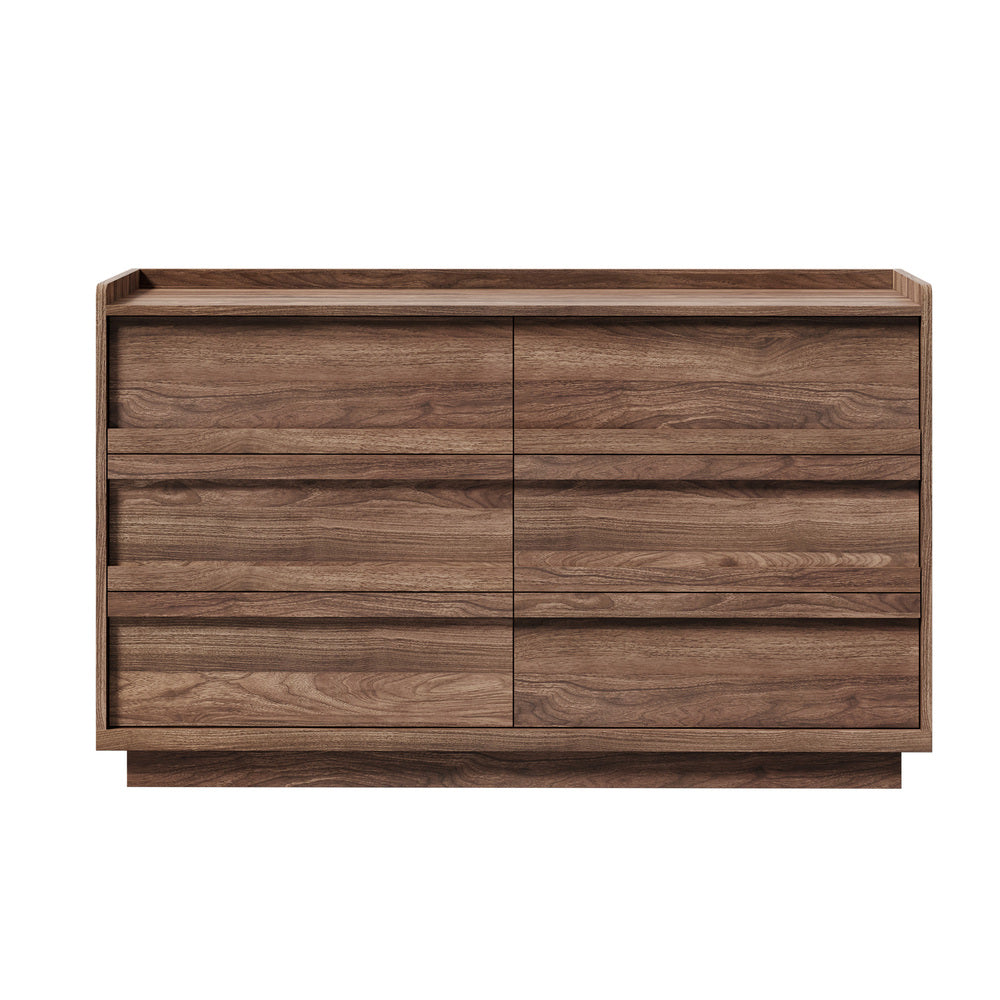 Chest Of Drawers Walnut Lowboy 120x39.5x73cm