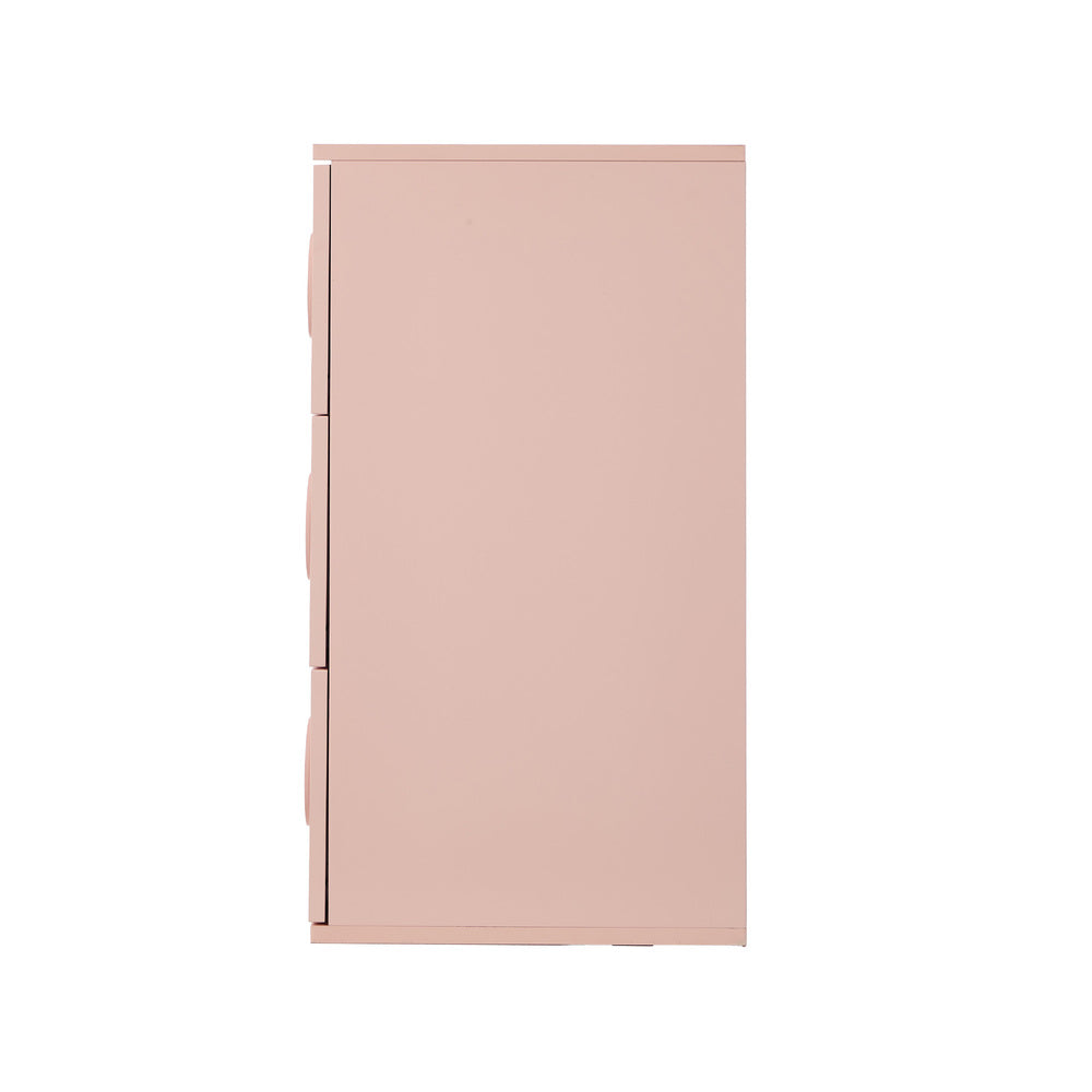 3 Drawer Chest Bedroom Dresser Storage Cabinet Nightstand Pink & White