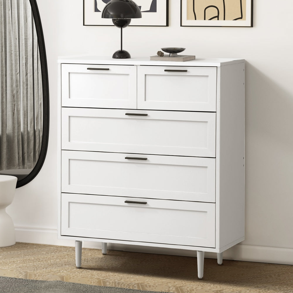 5/6/7 Chest of Drawers Dresser Tallboy Natural/White