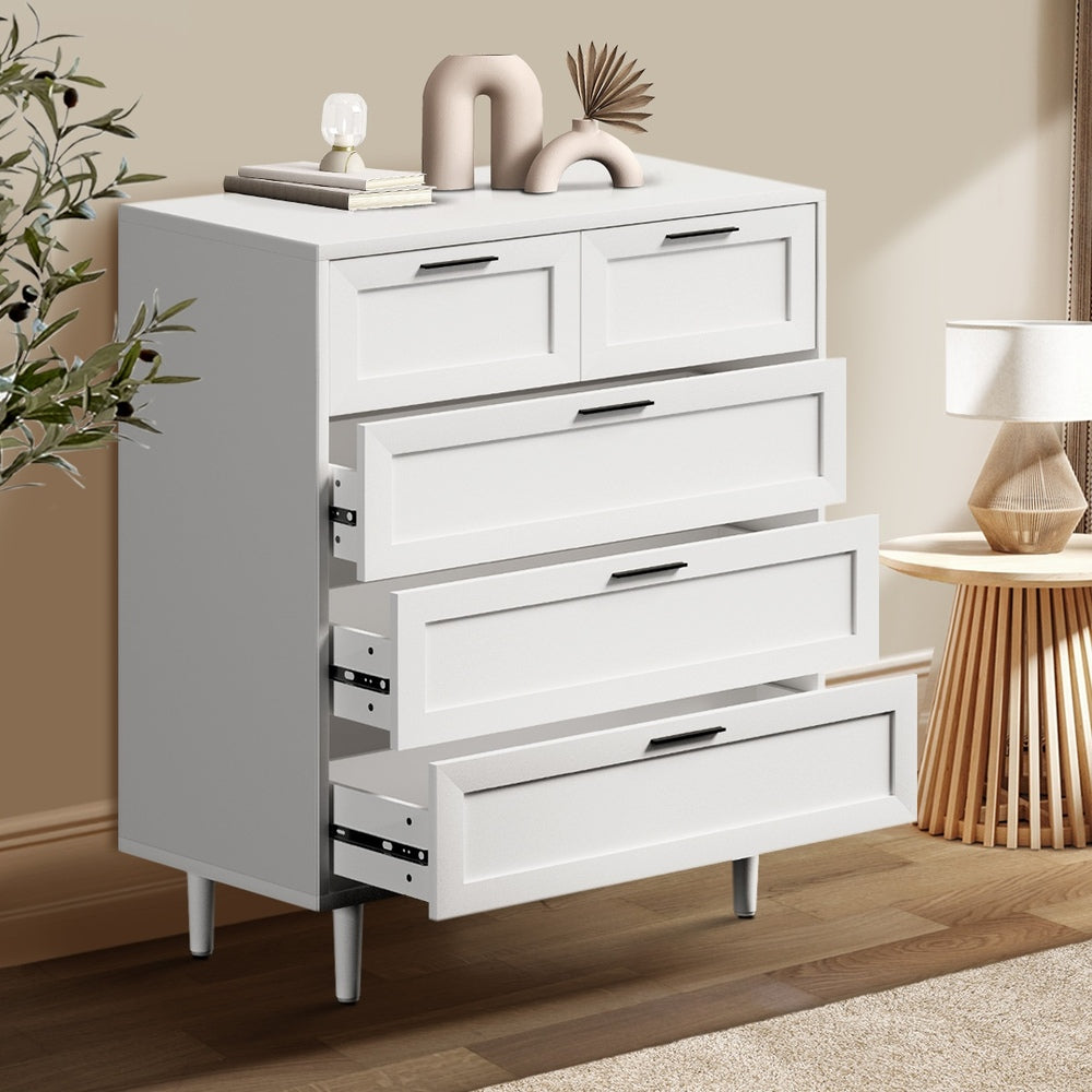 5/6/7 Chest of Drawers Dresser Tallboy Natural/White