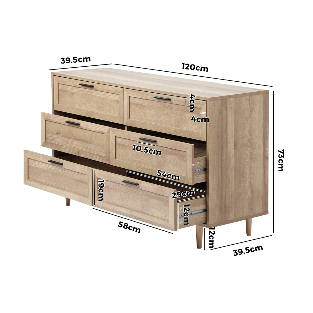 5/6/7 Chest of Drawers Dresser Tallboy Natural/White