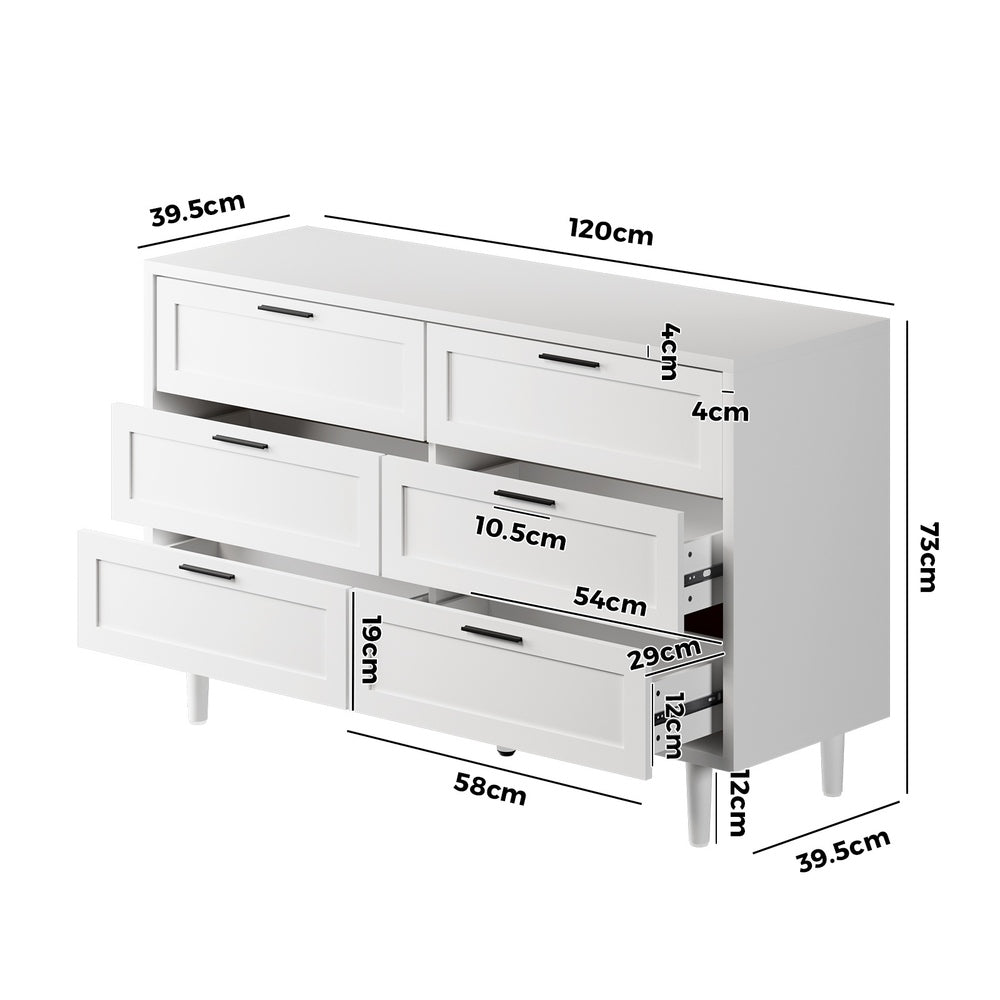 5/6/7 Chest of Drawers Dresser Tallboy Natural/White