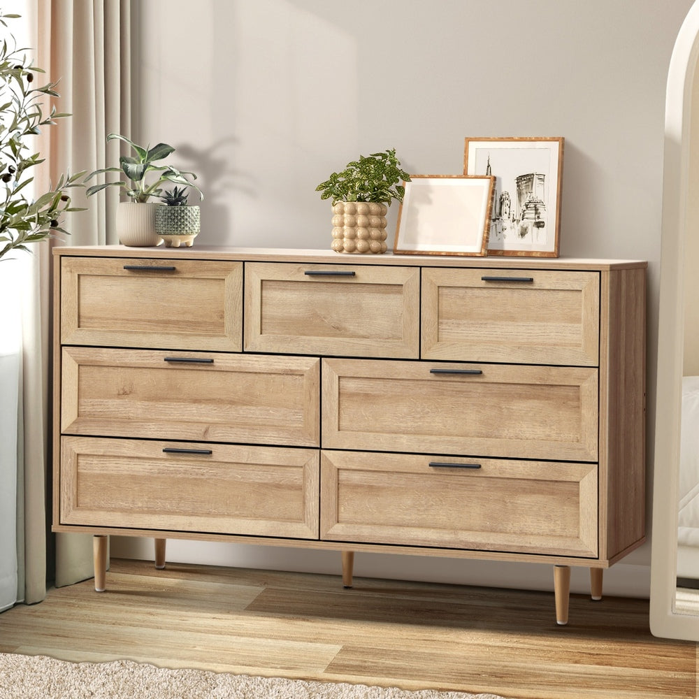 5/6/7 Chest of Drawers Dresser Tallboy Natural/White