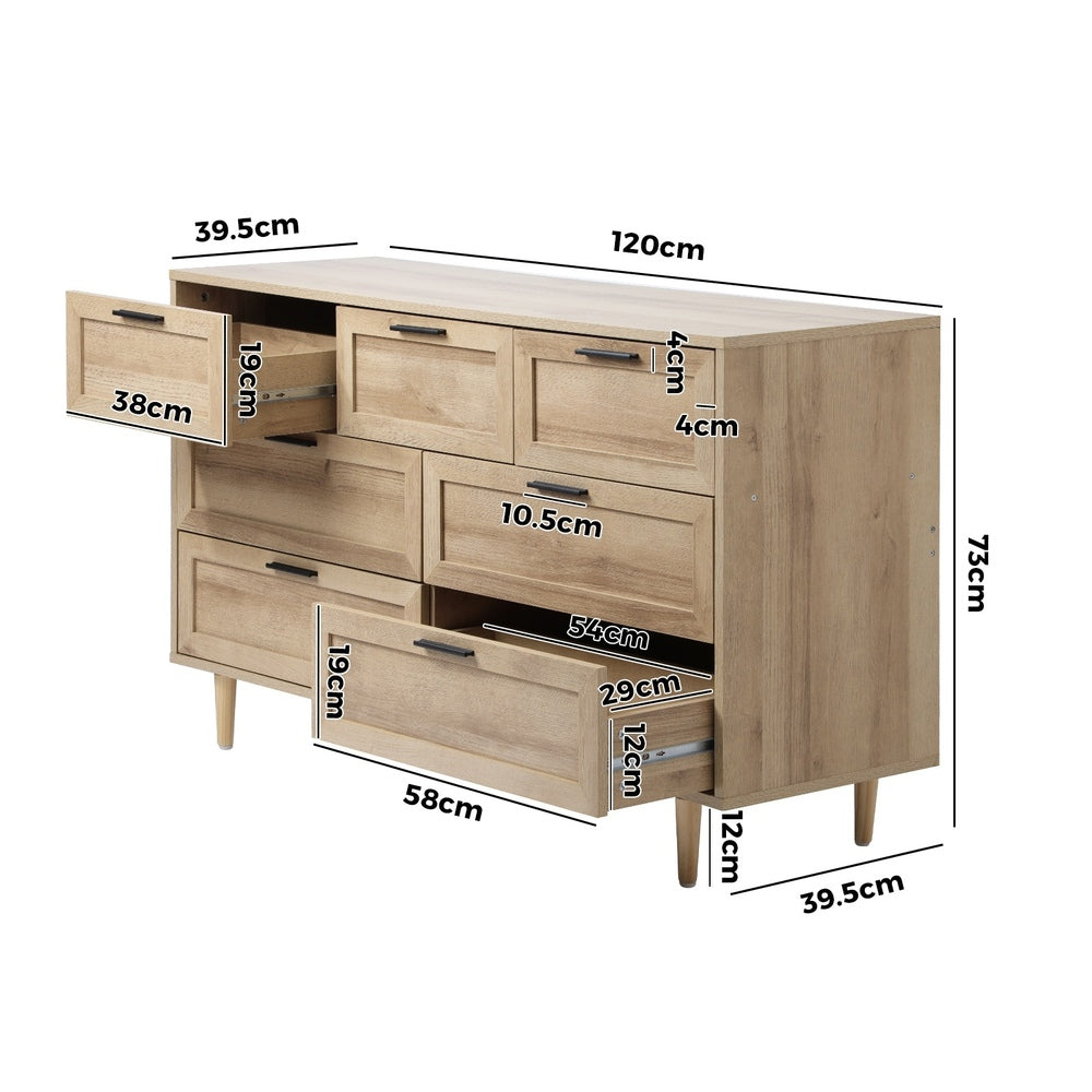 5/6/7 Chest of Drawers Dresser Tallboy Natural/White
