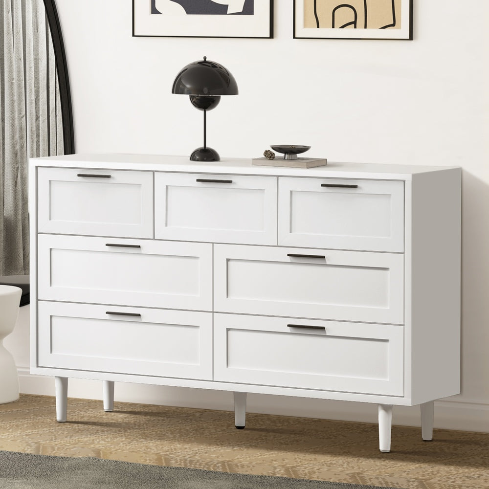 5/6/7 Chest of Drawers Dresser Tallboy Natural/White