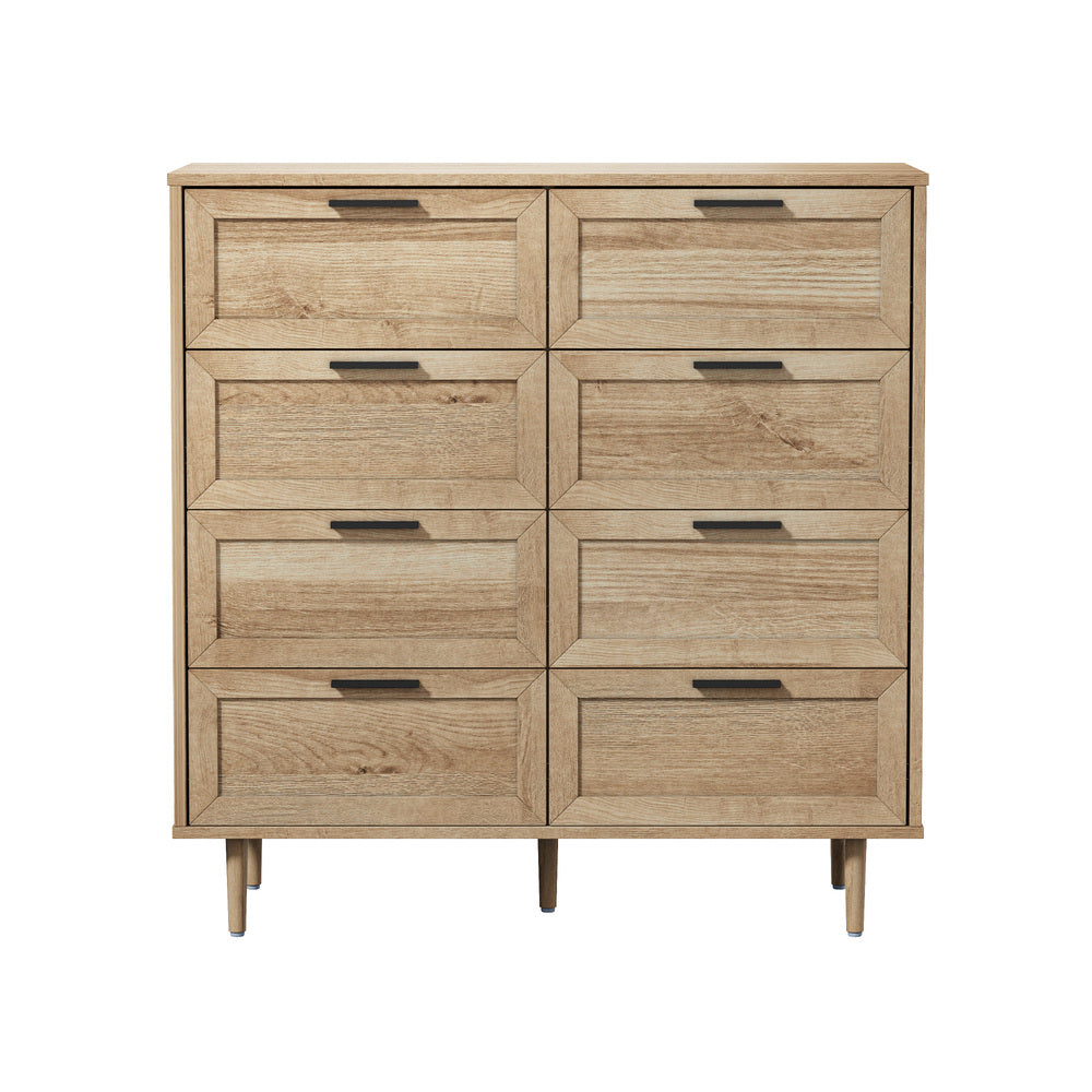 8 Drawer Tallboy Dresser Natural Wood | Simpledeals