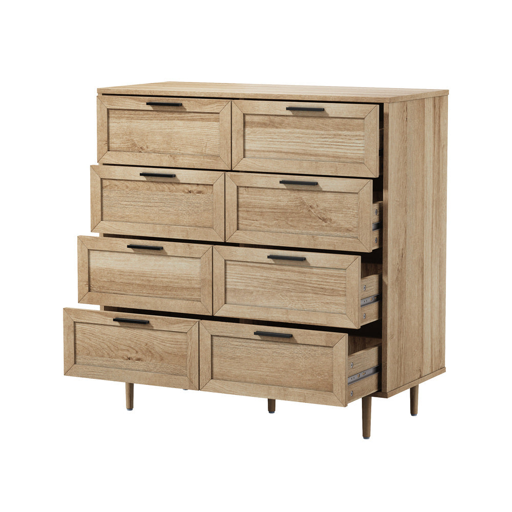 8 Drawer Tallboy Dresser Natural Wood | Simpledeals