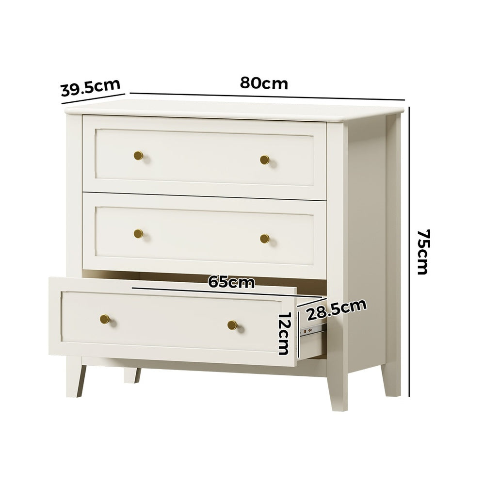 White Chest Of Drawers Storage 80x39.5x75cm