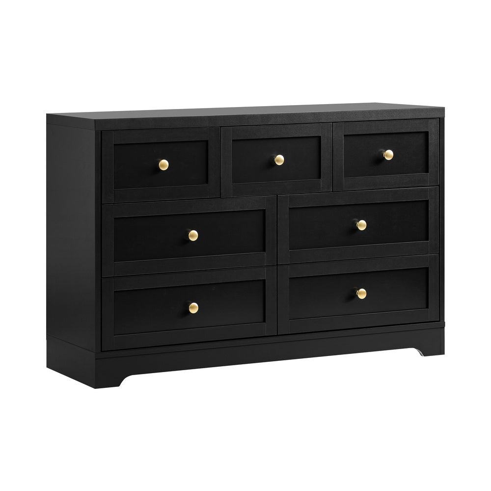 Chest of Drawers and Bedside Table Hamptons Furniture Set Black