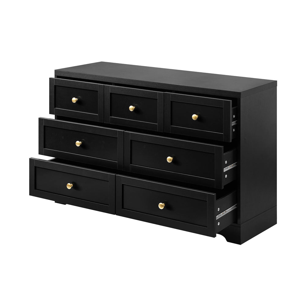 Chest of Drawers and Bedside Table Hamptons Furniture Set Black