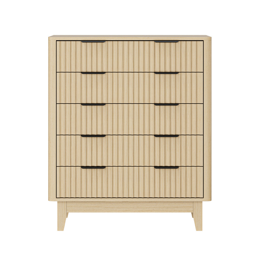 5 Chest of Drawers Dressers Tallboy Stripe White